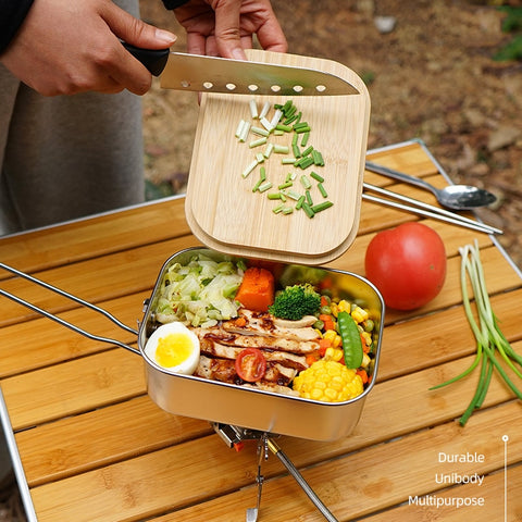 Portable Picnic Lunch Box Outdoor Stainless Steel